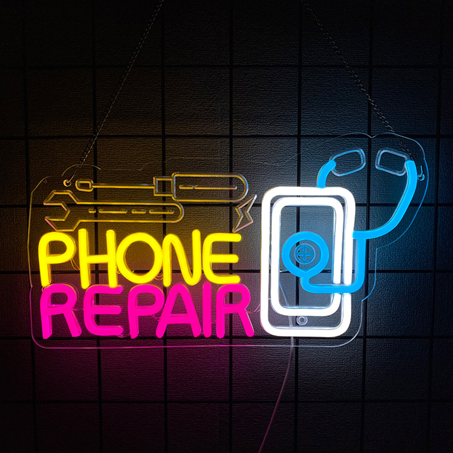 لافتة نيون لإصلاح الهواتف لتزي - مراجعة Electronics Repair Shop وسعره
